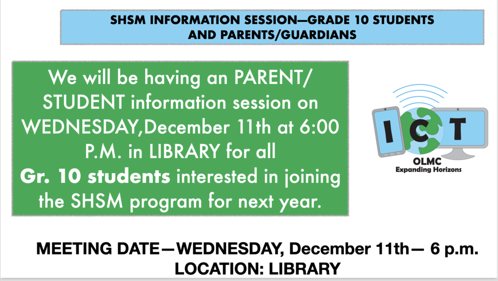 SHSM Information Meeting graphic