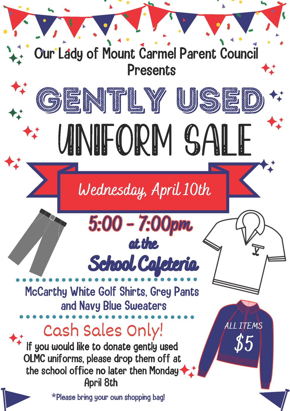 Gently Used Uniform Sale poster
