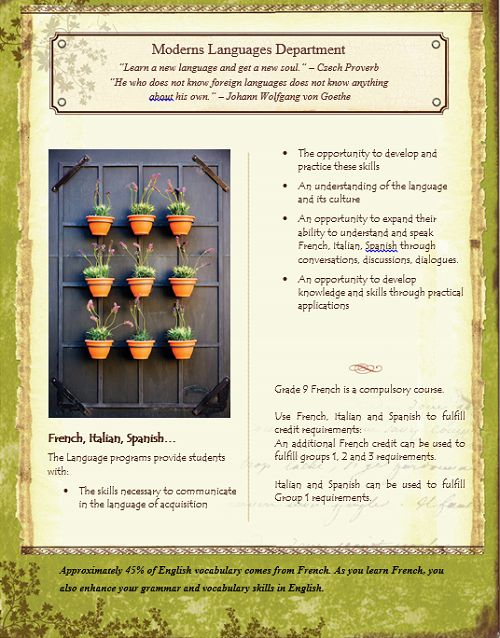 Modern English Department poster page 1