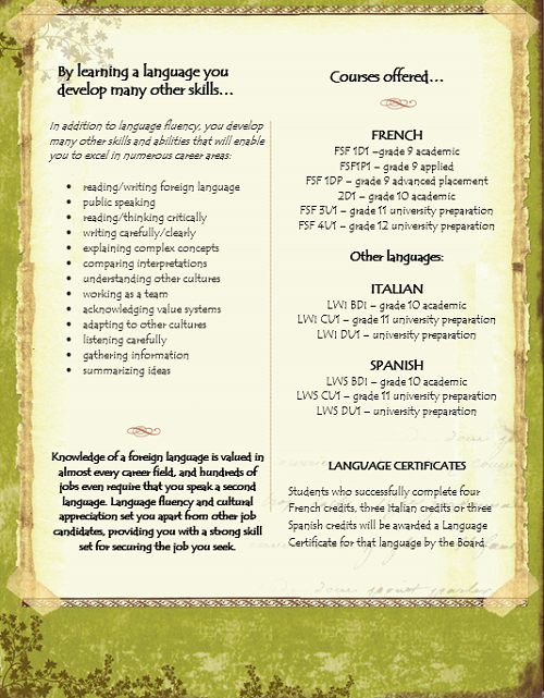 Modern Languages Department Poster page 2