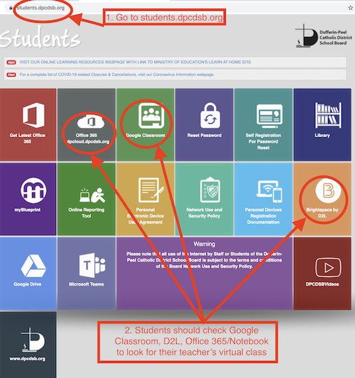 Online class dashboard