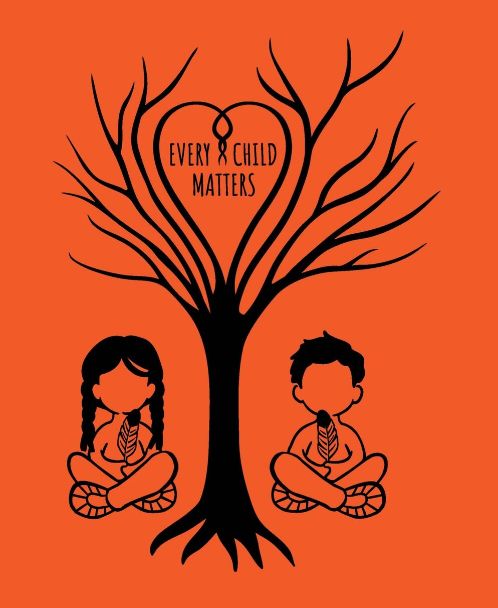 Every Child Matters graphic with a tree and two children sitting beside the tree